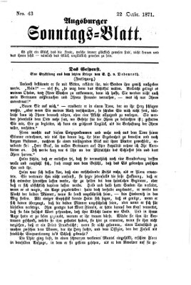 Augsburger Sonntagsblatt (Augsburger Postzeitung) Sonntag 22. Oktober 1871