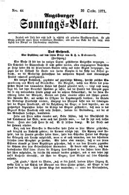 Augsburger Sonntagsblatt (Augsburger Postzeitung) Sonntag 29. Oktober 1871