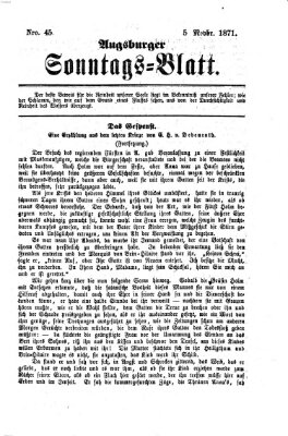 Augsburger Sonntagsblatt (Augsburger Postzeitung) Sonntag 5. November 1871