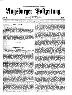 Augsburger Postzeitung Dienstag 9. Januar 1872