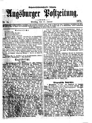 Augsburger Postzeitung Dienstag 16. Januar 1872