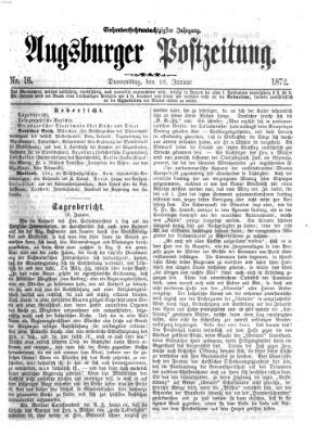 Augsburger Postzeitung Donnerstag 18. Januar 1872