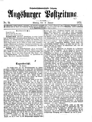 Augsburger Postzeitung Montag 22. Januar 1872