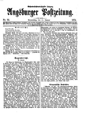 Augsburger Postzeitung Donnerstag 25. Januar 1872