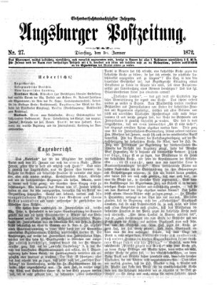 Augsburger Postzeitung Dienstag 30. Januar 1872