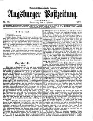 Augsburger Postzeitung Donnerstag 1. Februar 1872