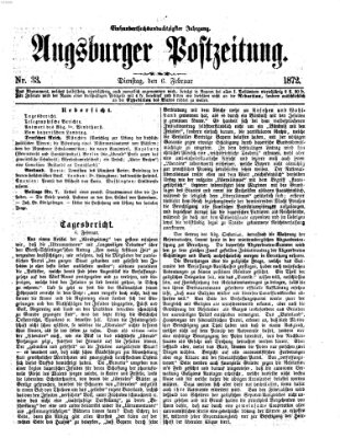 Augsburger Postzeitung Dienstag 6. Februar 1872