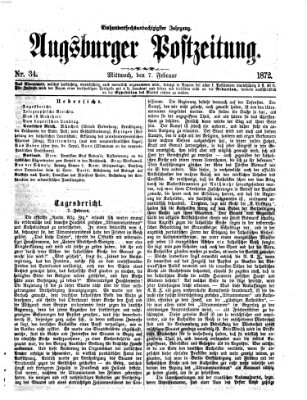 Augsburger Postzeitung Mittwoch 7. Februar 1872