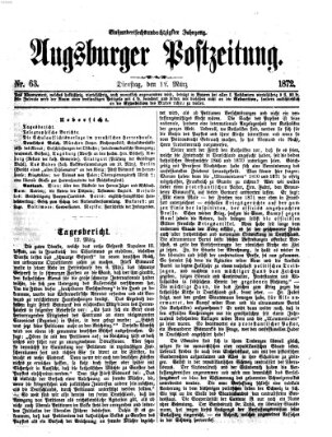 Augsburger Postzeitung Dienstag 12. März 1872