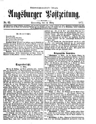 Augsburger Postzeitung Donnerstag 14. März 1872