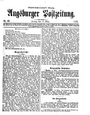 Augsburger Postzeitung Donnerstag 14. März 1872