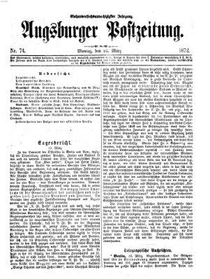 Augsburger Postzeitung Montag 25. März 1872