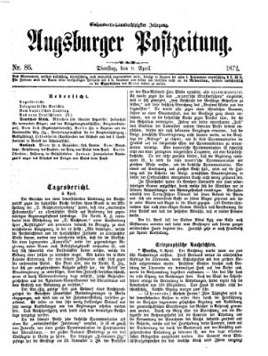 Augsburger Postzeitung Dienstag 9. April 1872