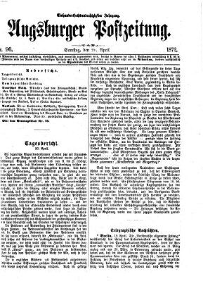 Augsburger Postzeitung Samstag 20. April 1872