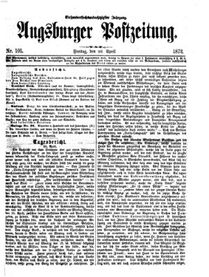 Augsburger Postzeitung Freitag 26. April 1872