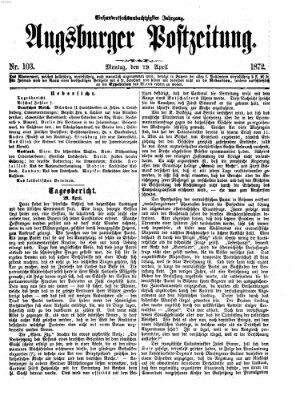 Augsburger Postzeitung Montag 29. April 1872