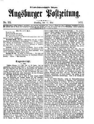 Augsburger Postzeitung Samstag 11. Mai 1872