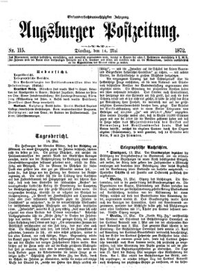 Augsburger Postzeitung Dienstag 14. Mai 1872