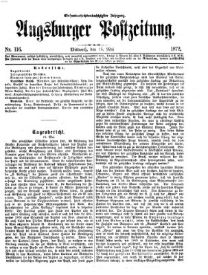 Augsburger Postzeitung Mittwoch 15. Mai 1872