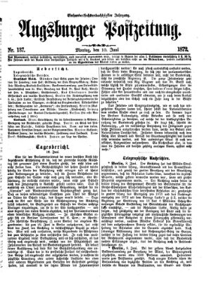 Augsburger Postzeitung Montag 10. Juni 1872