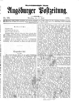 Augsburger Postzeitung Dienstag 18. Juni 1872