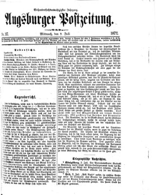 Augsburger Postzeitung Mittwoch 3. Juli 1872