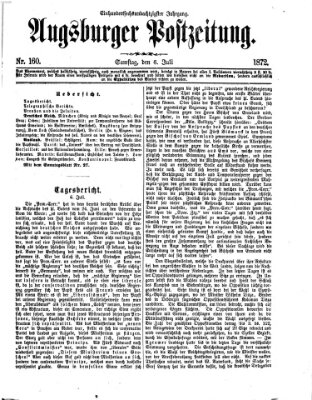 Augsburger Postzeitung Samstag 6. Juli 1872