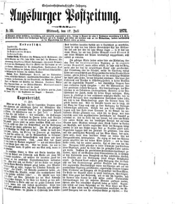 Augsburger Postzeitung Mittwoch 17. Juli 1872