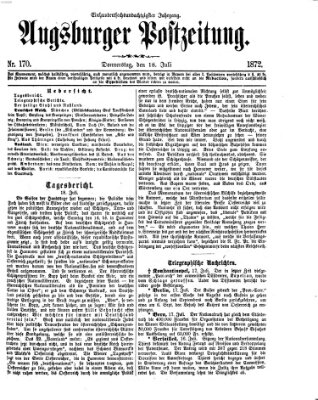 Augsburger Postzeitung Donnerstag 18. Juli 1872