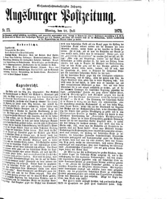 Augsburger Postzeitung Montag 22. Juli 1872