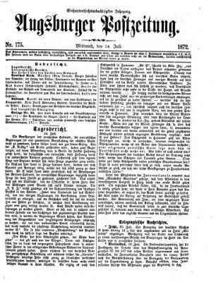 Augsburger Postzeitung Mittwoch 24. Juli 1872