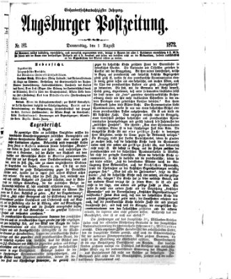 Augsburger Postzeitung Donnerstag 1. August 1872