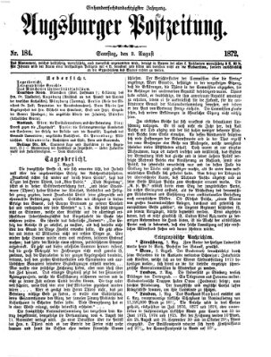 Augsburger Postzeitung Samstag 3. August 1872