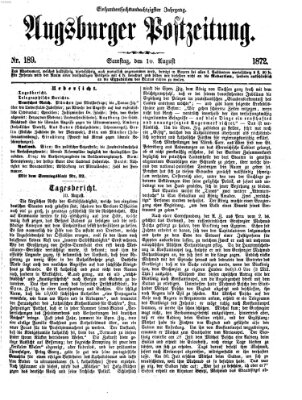 Augsburger Postzeitung Samstag 10. August 1872