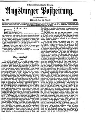 Augsburger Postzeitung Mittwoch 14. August 1872