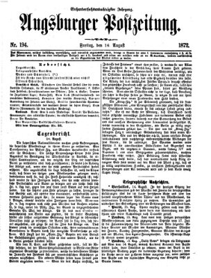 Augsburger Postzeitung Freitag 16. August 1872