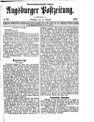 Augsburger Postzeitung Samstag 24. August 1872