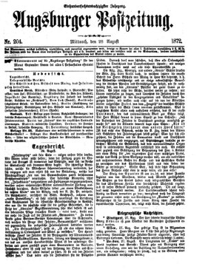 Augsburger Postzeitung Mittwoch 28. August 1872