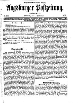 Augsburger Postzeitung Mittwoch 4. September 1872