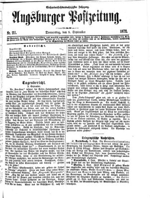 Augsburger Postzeitung Donnerstag 5. September 1872