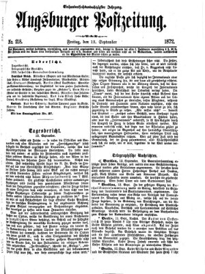 Augsburger Postzeitung Freitag 13. September 1872