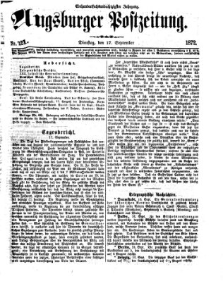 Augsburger Postzeitung Dienstag 17. September 1872