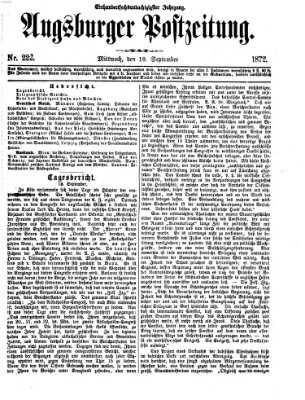 Augsburger Postzeitung Mittwoch 18. September 1872