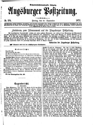 Augsburger Postzeitung Freitag 20. September 1872