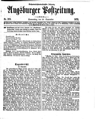 Augsburger Postzeitung Donnerstag 26. September 1872