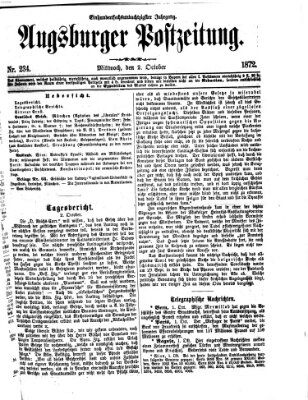 Augsburger Postzeitung Mittwoch 2. Oktober 1872