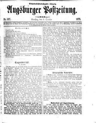 Augsburger Postzeitung Samstag 5. Oktober 1872