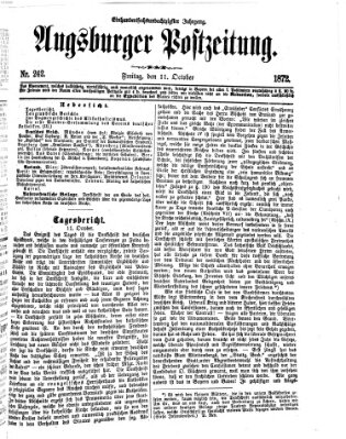 Augsburger Postzeitung Freitag 11. Oktober 1872