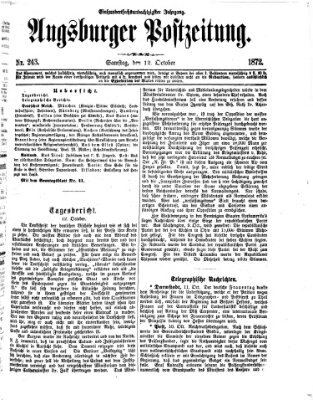 Augsburger Postzeitung Samstag 12. Oktober 1872