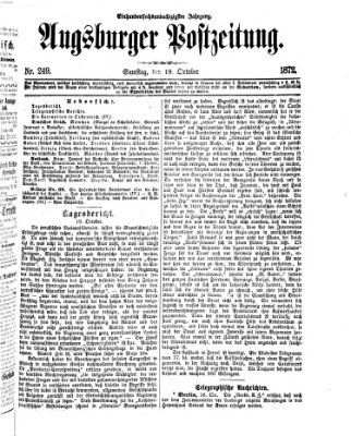 Augsburger Postzeitung Samstag 19. Oktober 1872